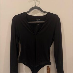 Reoria Black Long Sleeve Bodysuit